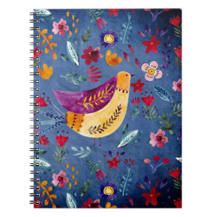 The Early Bird in Flower Garden Notebook
