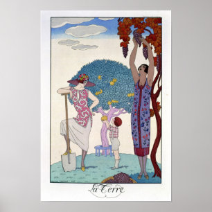The Earth, 1925 (colour litho) Poster