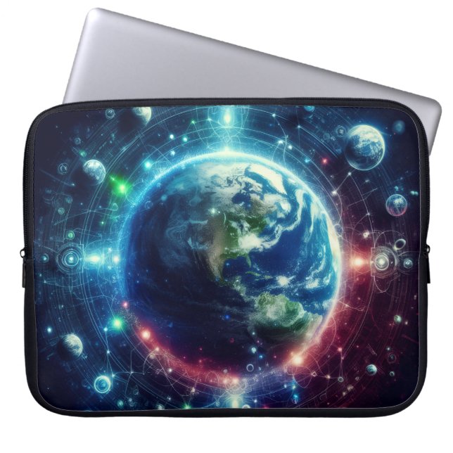 The Earth and Her Siblings on 15" Electronics Bag (Front)