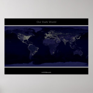 The Earth at Night Poster