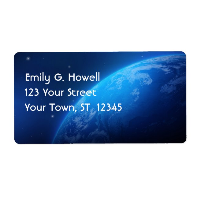 The Earth Avery Label (Front)