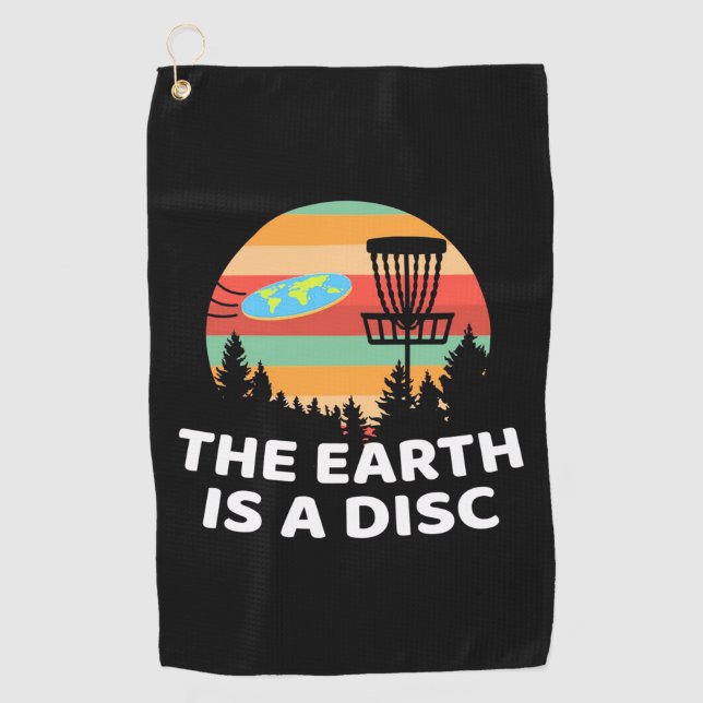 The Earth Is A Disc Golf Golf Towel (Front)