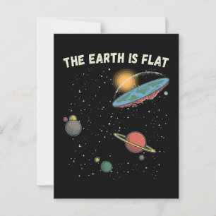 The Earth Is Flat Humorous Theory  Postcard