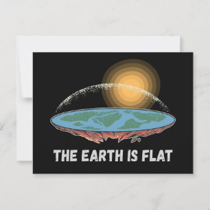The Earth Is Flat Humourous Theory  Postcard