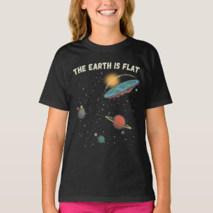 The Earth Is Flat Humourous Theory T-Shirt