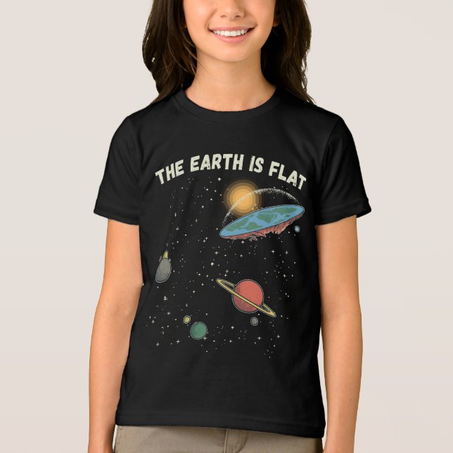 The Earth Is Flat Humourous Theory  Tri-Blend Shirt (Front)