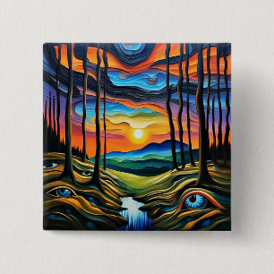 The earth is watching 15 cm square badge