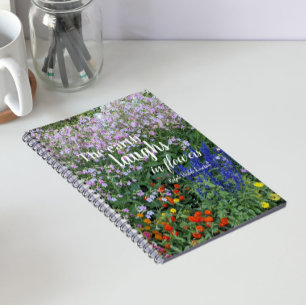 The Earth Laughs in Flowers Quote Floral Notebook
