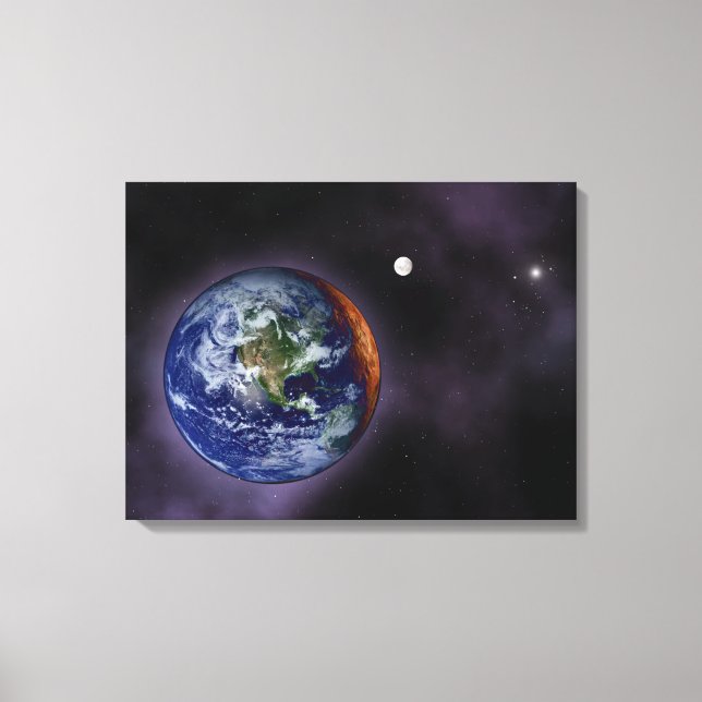 The Earth shown at the outer edges Canvas Print (Front)