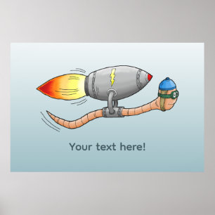 The Earthworm's Fast Rocket Ride Poster