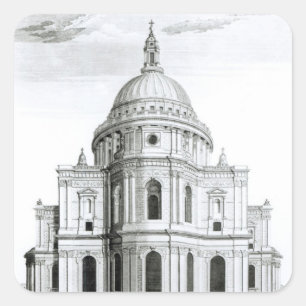 The East Prospect of St. Paul's Cathedral Square Sticker