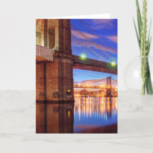 The East River, Brooklyn Bridge, Manhattan Card