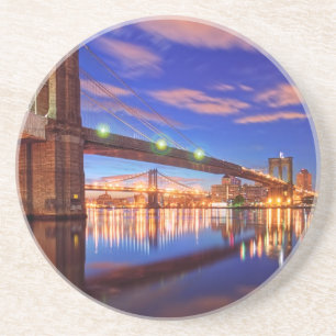 The East River, Brooklyn Bridge, Manhattan Coaster