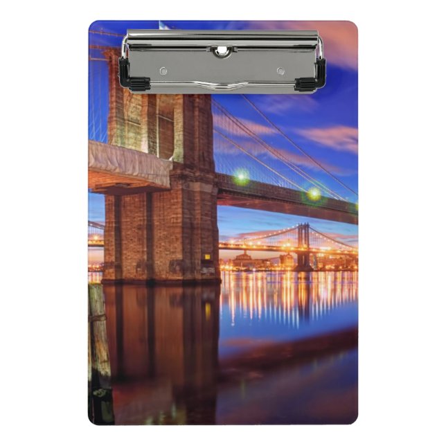 The East River, Brooklyn Bridge, Manhattan Mini Clipboard (Front)