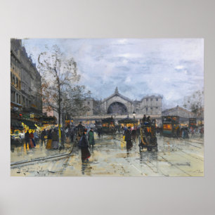 The East Station by Eugène Galien-Laloue Poster