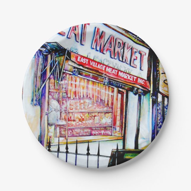 The East Village's Garden of Wisdom Paper Plate (Front)