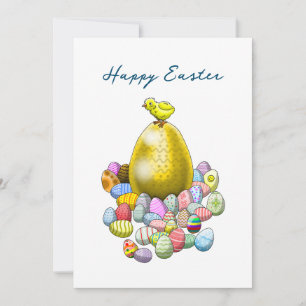 The Easter Chick and the Golden Easter Egg Holiday Card
