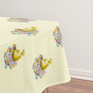 The Easter Chick and the Golden Easter Egg Tablecloth