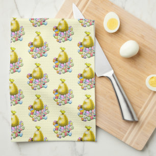 The Easter Chick and the Golden Easter Egg Tea Towel