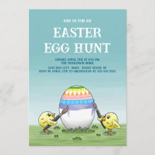 The Easter egg is painted by the chickens Invitation