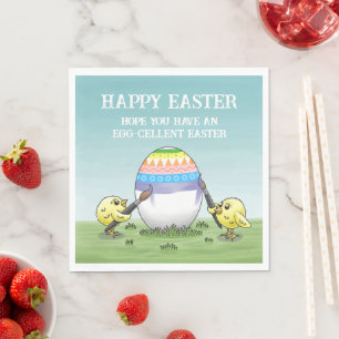 The Easter egg is painted by the chicks Napkin
