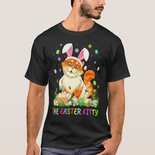 The Easter Kitty Easter Egg Bunny Ear Kitty Cat Ea T-Shirt (Front)