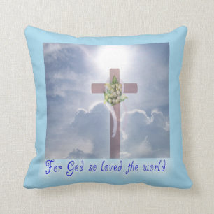 The Easter Promise, Cross and Clouds Cushion