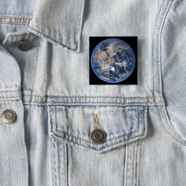 The Eastern Hemisphere On Planet Earth. 15 Cm Square Badge (In Situ)