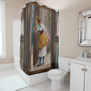 The Eavesdropper by Eugen von Blaas Shower Curtain