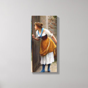 The Eavesdropper (by Eugene de Blaas) Canvas Print