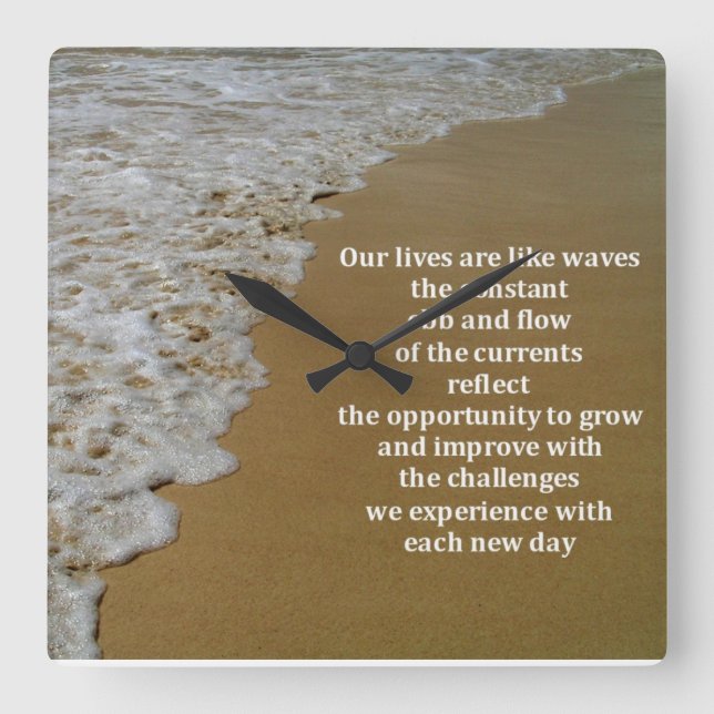 The Ebb and Flow of Life Square Wall Clock (Front)