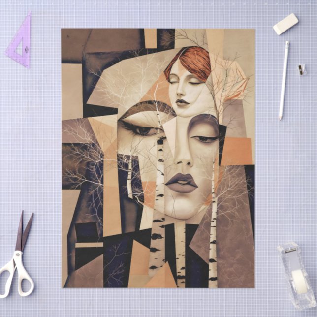 The Echo of “Virelle” – An Abstract Portrait Tissue Paper (Craft)