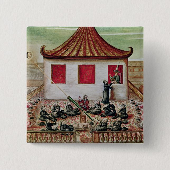 The Eclipse of the Sun in Siam in 1688 15 Cm Square Badge (Front)