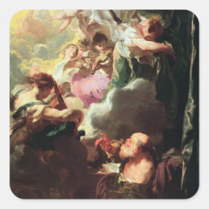 The Ecstasy of St. Paul, c.1628-29 (oil on canvas) Square Sticker