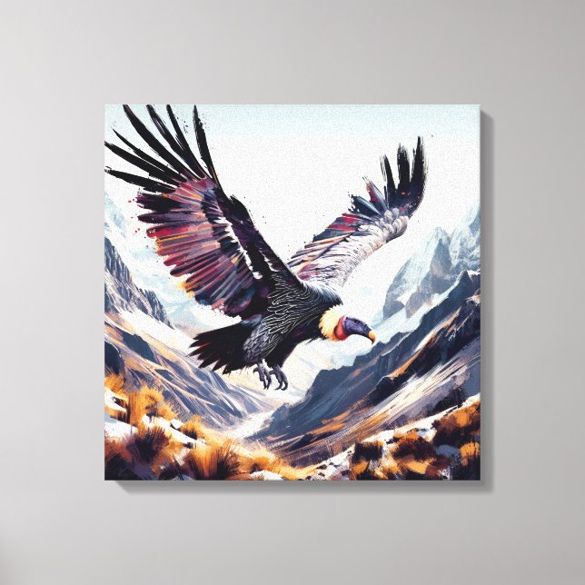 the Ecuadorian condor flying Canvas Print (Front)
