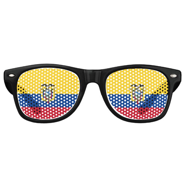 The Ecuadorian tricolour | Flag of Ecuador Retro Sunglasses (Front)