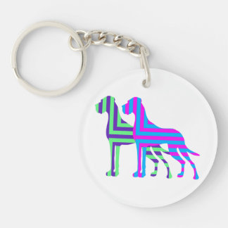 The Edged Great Dane Key Ring