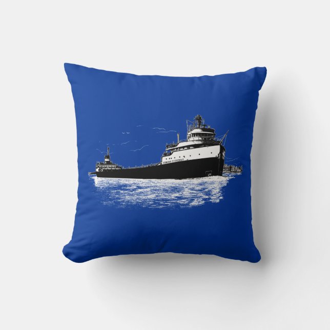 The Edmund Fitzgerald ~ CUSTOMIZE the COLOR!!! Cushion (Front)