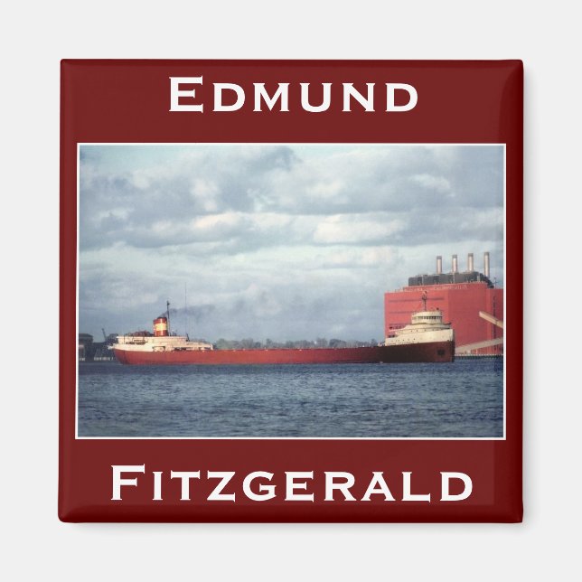 The Edmund Fitzgerald on the St. Clair River Magnet (Front)
