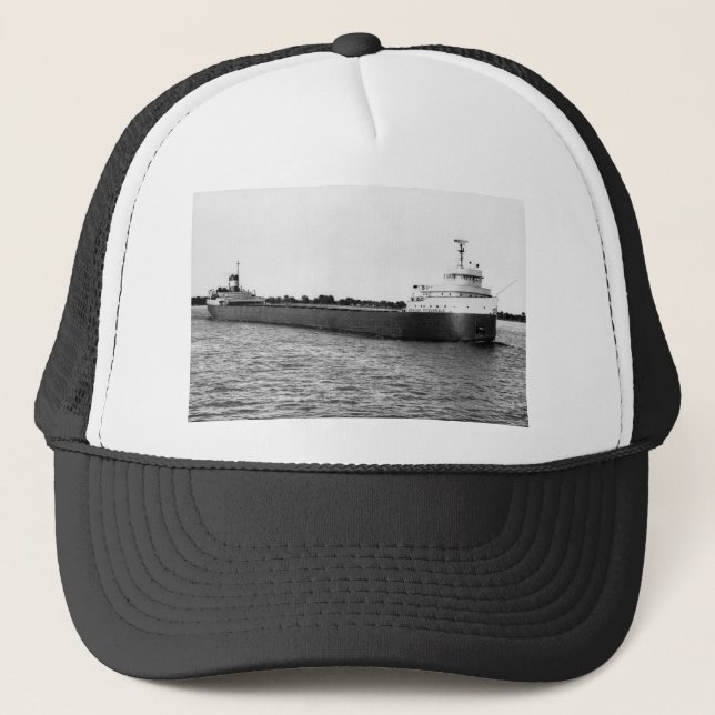The Edmund Fitzgerald on the St. Clair River Trucker Hat (Front)