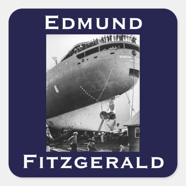 The Edmund Fitzgerald Square Sticker (Front)