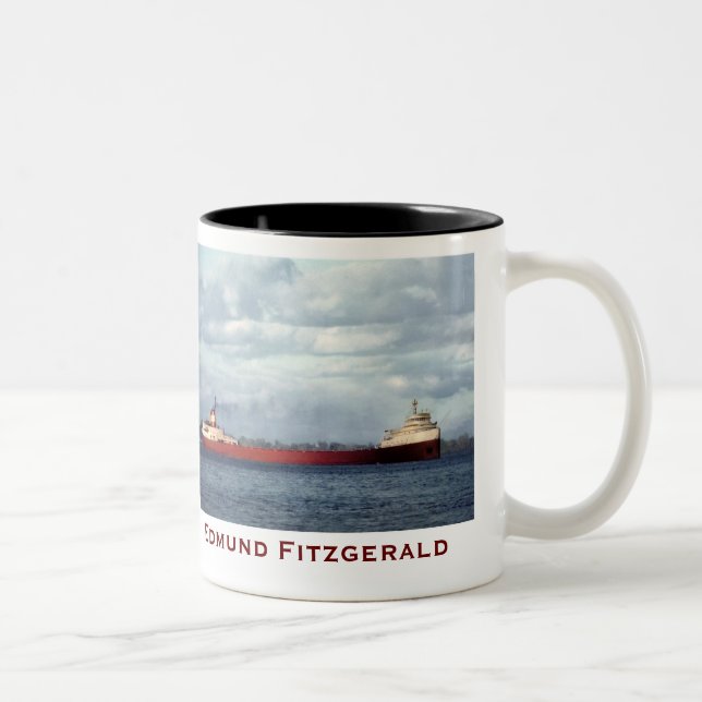 The Edmund Fitzgerald with Crew Names Two-Tone Coffee Mug (Right)