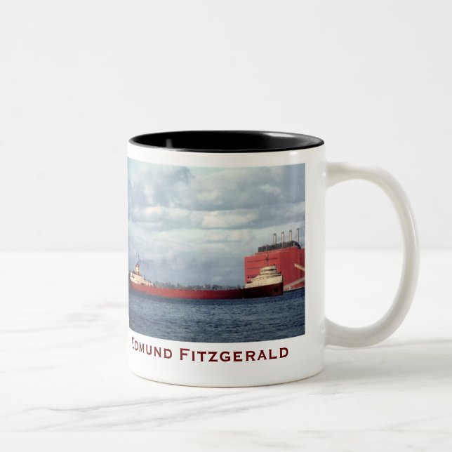 The Edmund Fitzgerald with Crew Names Two-Tone Coffee Mug (Right)