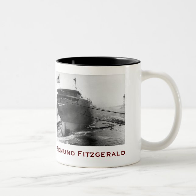 The Edmund Fitzgerald with Crew Names Two-Tone Coffee Mug (Right)