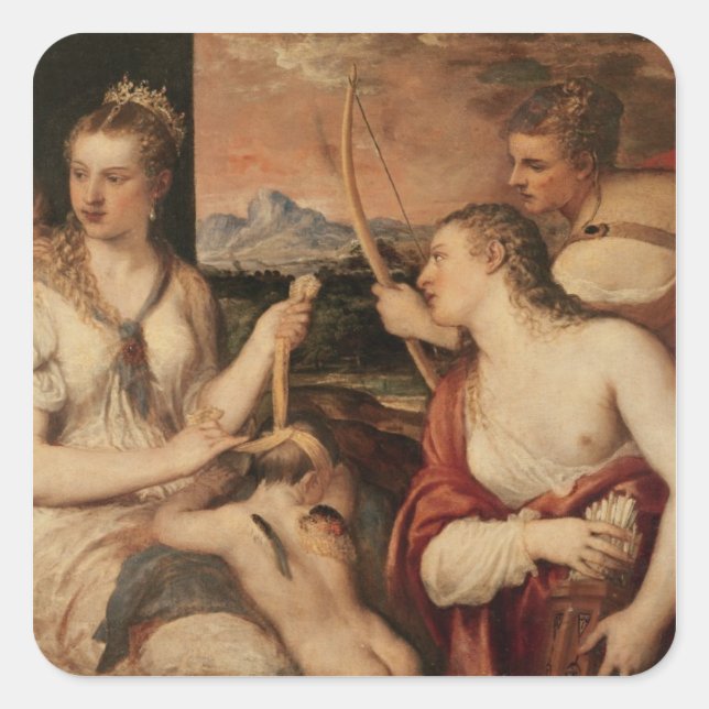 The Education of Cupid, c.1565 Square Sticker (Front)