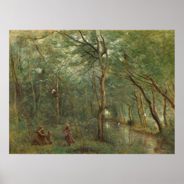 The Eel Gatherers - Jean-Baptiste- Corot Fine Art Poster (Front)