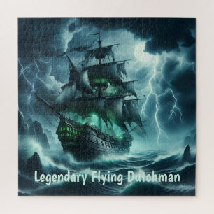 The Eerie Flying Dutchman A Ghost Ship of the Sea Jigsaw Puzzle