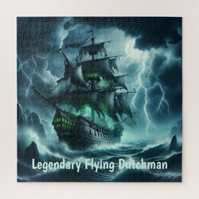 The Eerie Flying Dutchman  A Ghost Ship of the Sea Jigsaw Puzzle (Vertical)