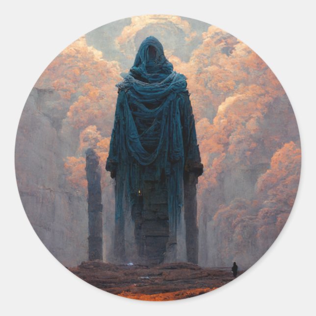 The Effigy Fantasy Sci-Fi Art Classic Round Sticker (Front)