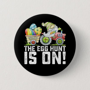 The Egg Hunt Is On Gnome Funny Easter 6 Cm Round Badge